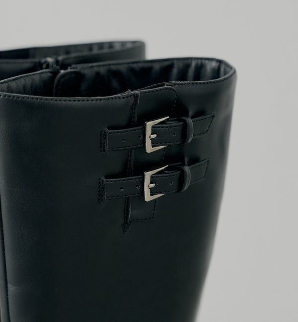  「厚底ベルトデザインロングブーツ」|ロングブーツ|