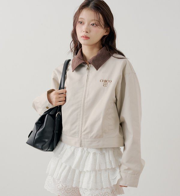  「【セットアップ対応】襟配色ジップジャケット」|その他|