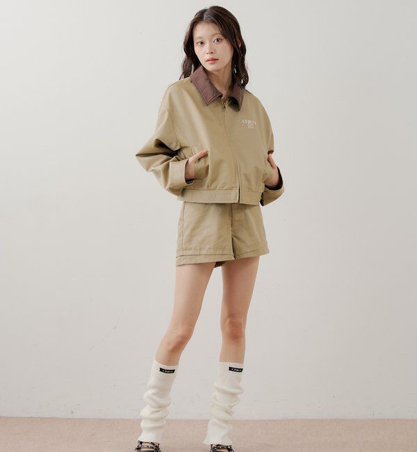  「【セットアップ対応】襟配色ジップジャケット」|その他|