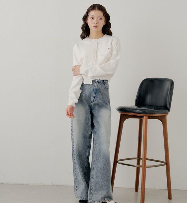  「【SALON by Chico】フラワービーズアンサンブルカーディガンセット」|カーディガン|