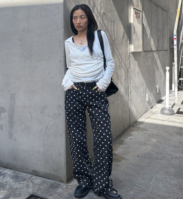  「アソートドットローライズパンツ」|チノ|