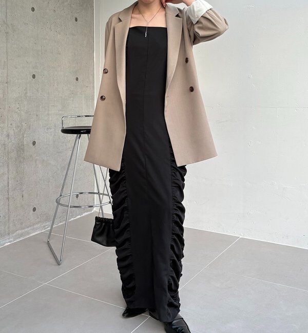  「【再販・サイズ展開あり・WEB限定カラー/グレージュ】Wテーラージャケット」|テーラードジャケット|