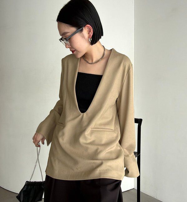  「【tani企画】深Vネックジャケットプルオーバー」|その他|