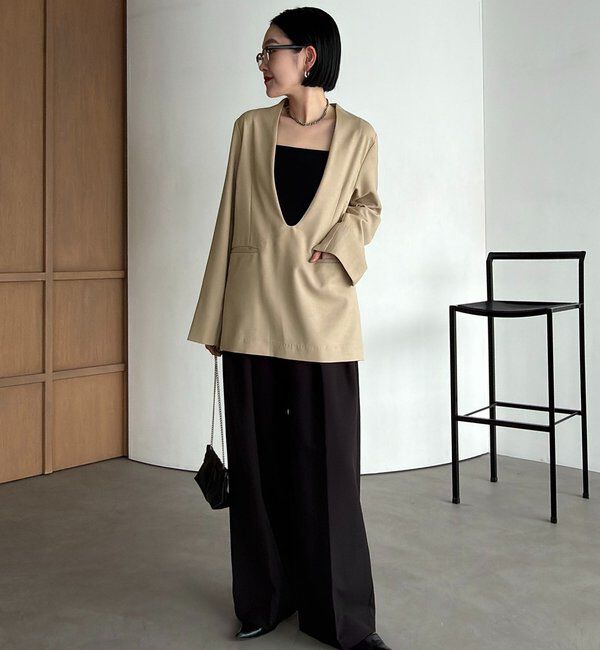  「【tani企画】深Vネックジャケットプルオーバー」|その他|