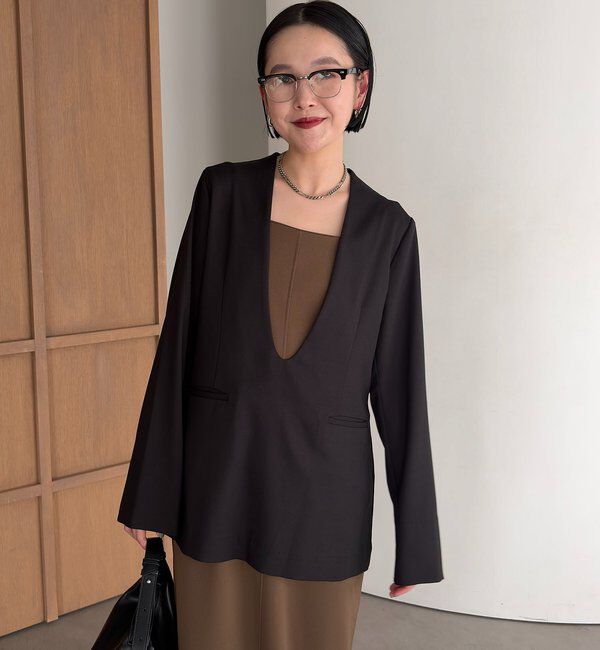  「【tani企画】深Vネックジャケットプルオーバー」|その他|