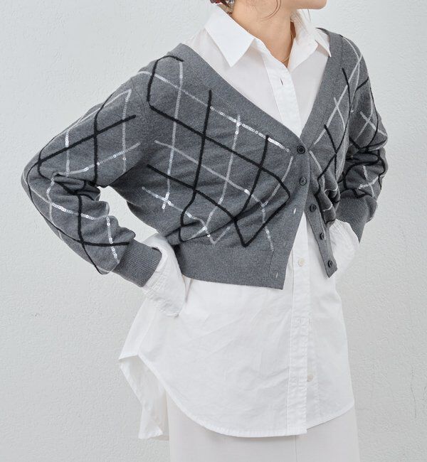  「アーガイルニットカーディガン」|カーディガン|