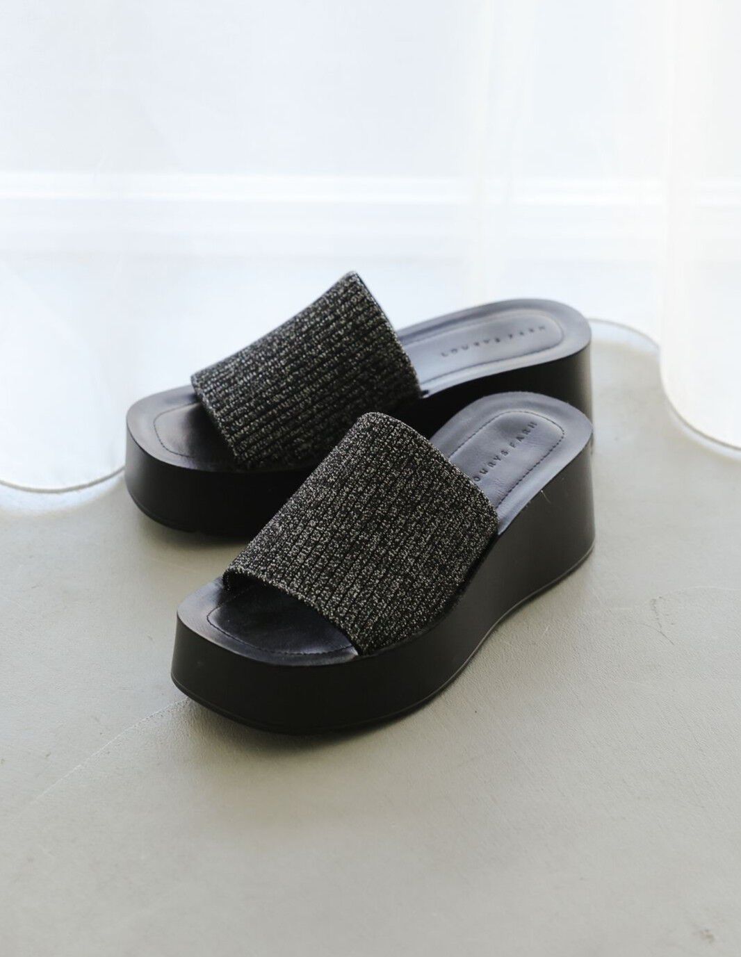 LOWRYS FARM「カンドウフィットＫｎｉｔＳＤ」|サンダル|BLKﾗﾒ