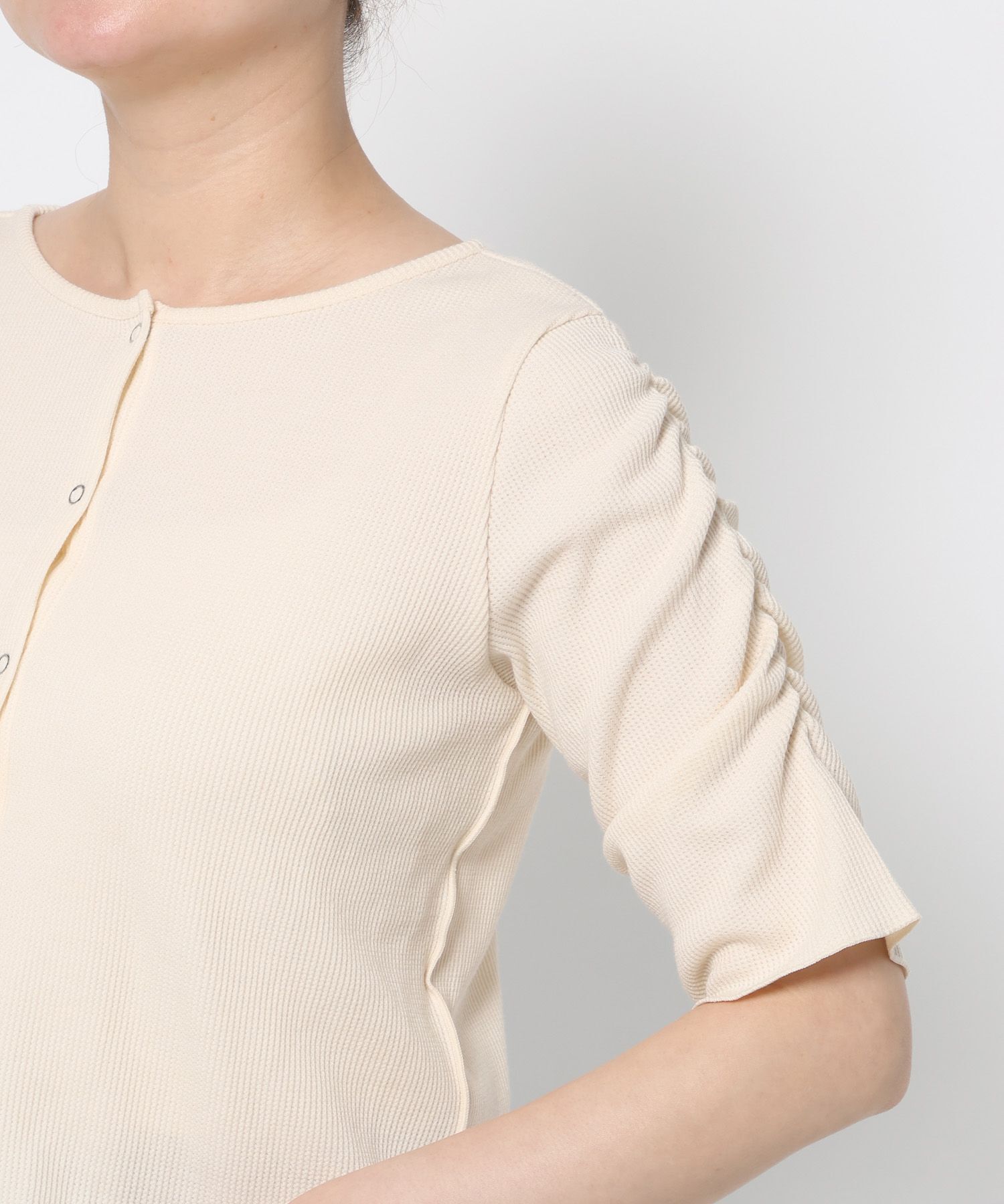 LOWRYS FARM「ショルダーパフカーディガン５Ｓ」|Tシャツ・カットソー|