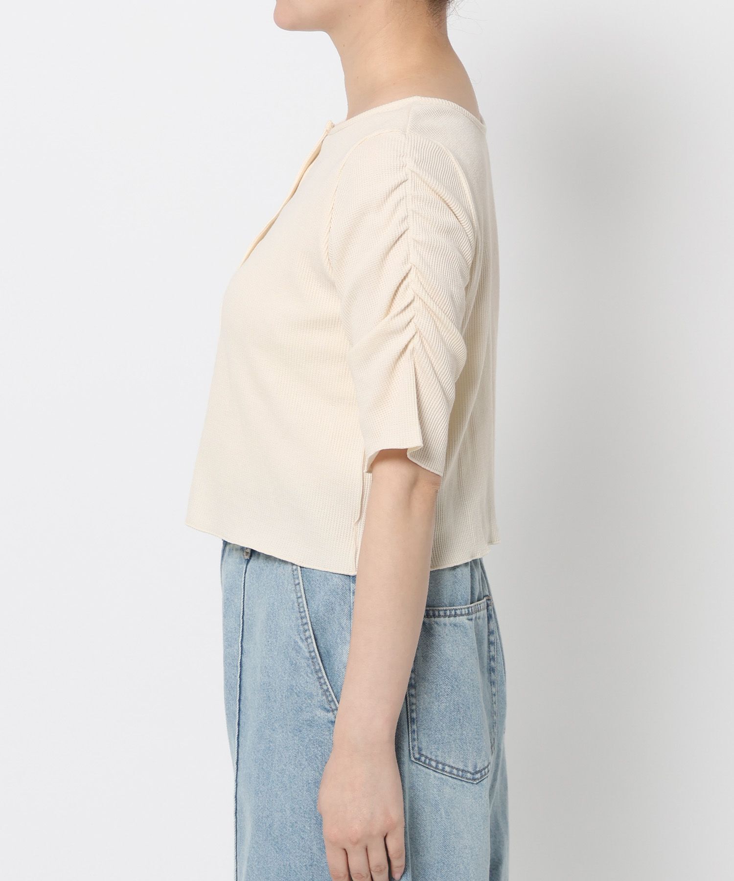 LOWRYS FARM「ショルダーパフカーディガン５Ｓ」|Tシャツ・カットソー|