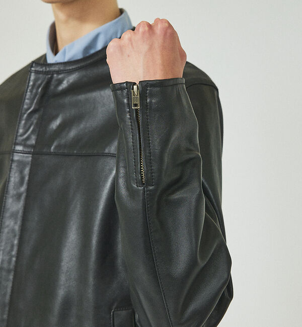 ABAHOUSE「【ナロウカラー】ラムレザー ブルゾン / シングルライダース」|その他|