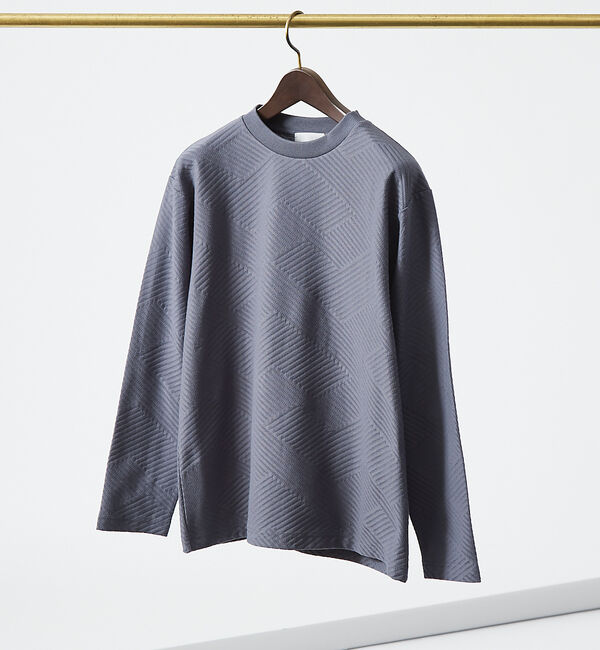 ABAHOUSE「ジオメトリックリンクス 長袖Tシャツ」|Tシャツ・カットソー|ブルーグレー