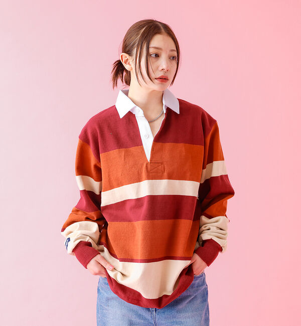 ABAHOUSE「【BARBARIAN / バーバリアン】 12oz ロングスリーブ ラガー シャ」|ポロシャツ|