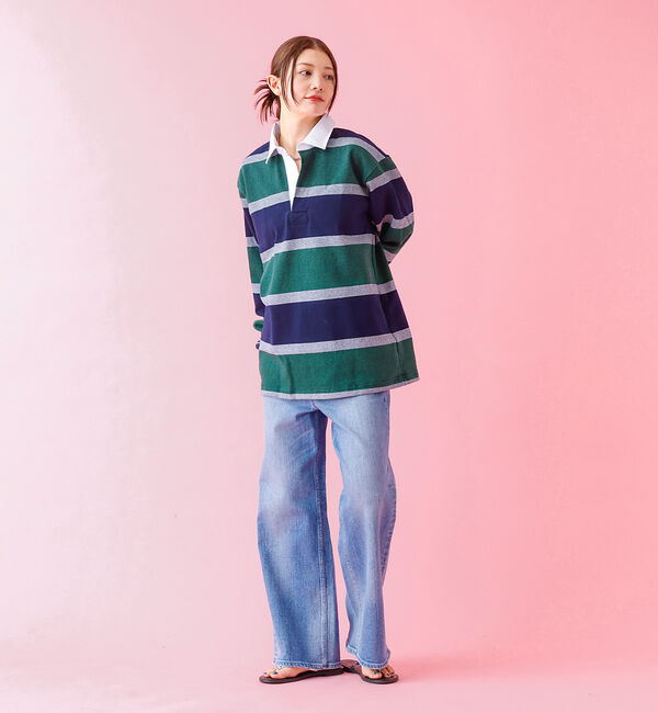 ABAHOUSE「【BARBARIAN / バーバリアン】 12oz ロングスリーブ ラガー シャ」|ポロシャツ|