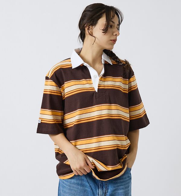 ABAHOUSE「【BARBARIAN / バーバリアン】Rugby Collar Short /」|ポロシャツ|