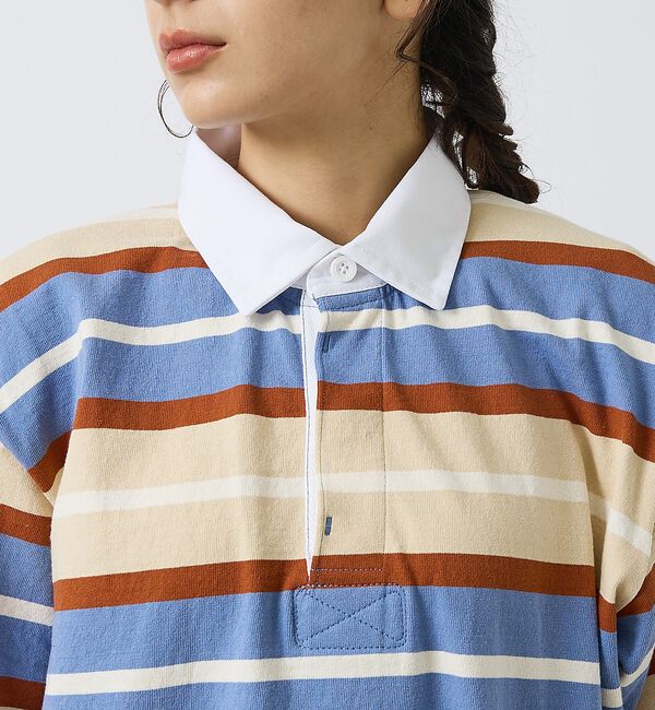 ABAHOUSE「【BARBARIAN / バーバリアン】Rugby Collar Short /」|ポロシャツ|