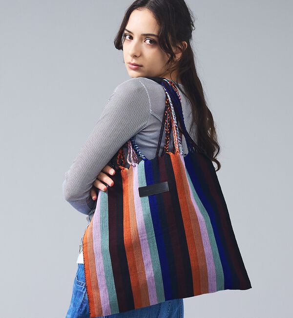 ABAHOUSE「【MOON BIRD/ムーンバード】手織りハンモックトートバッグ/手織り/A4サ」|トートバッグ|