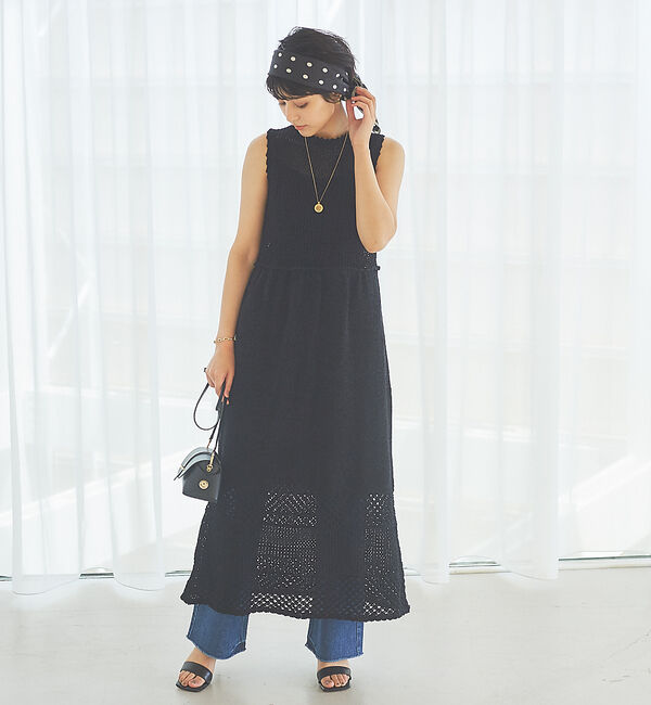 Rouge vif「レーシーワンピース」|ワンピース|ブラック