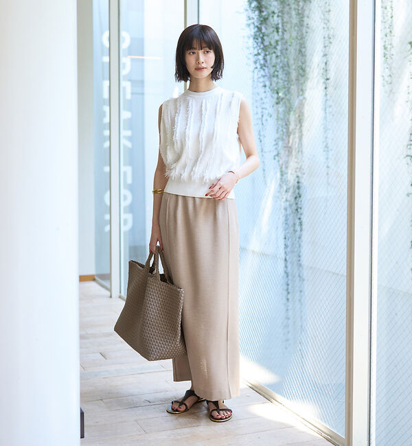 Rouge vif「フリンジニットノースリーブプルオーバー」|ニット・セーター|