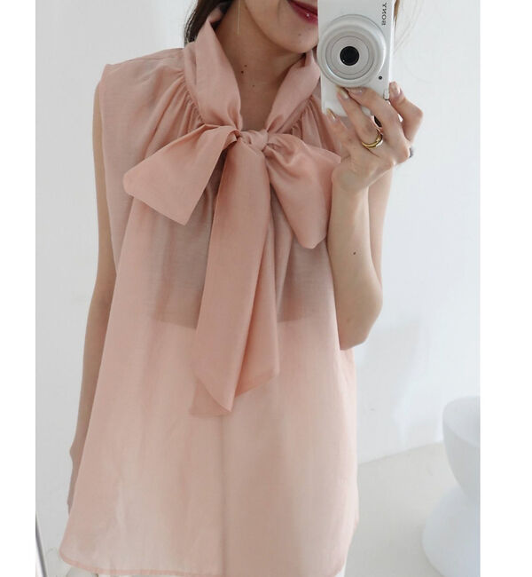 Rouge vif「【一部店舗限定】【北野百笑さん着用】2WAYリボンシアーブラウス」|シャツ・ブラウス|ピンク
