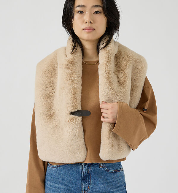 Rouge vif「【HELEN MOORE/ヘレンムーア】バックル付フェイクファースカーフ / ス」|マフラー|