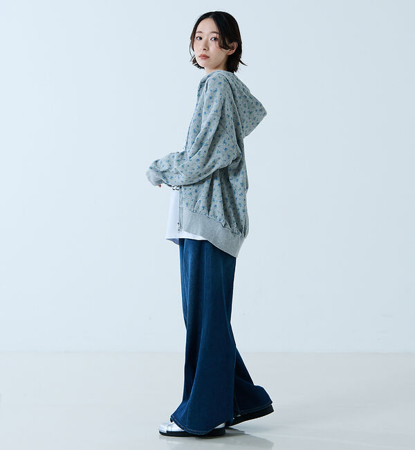 Rouge vif「【JEMORGAN/ジェーイーモーガン】ガーゼ裏毛花柄フルジップパーカー/JF6」|パーカー|