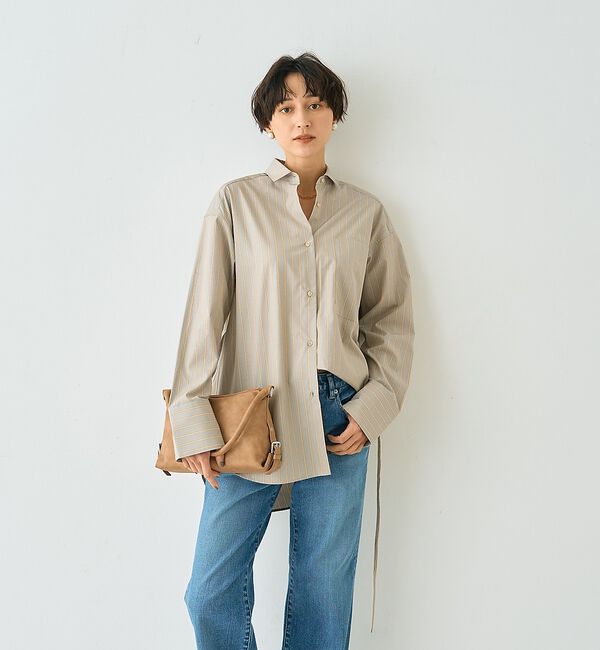 Rouge vif「ストライプメンズライクコットンシャツ」|シャツ・ブラウス|