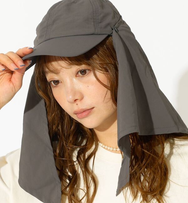 Rouge vif「【Ruben/ルーベン】ナイロンスカーフキャップ/NYLON CARF CAP/」|その他|チャコールグレー