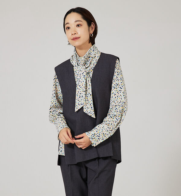 qualite「カラージェムスカーフブラウス」|シャツ・ブラウス|