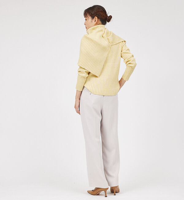 qualite「【23AW】アシメスヌードリブニット」|ニット・セーター|