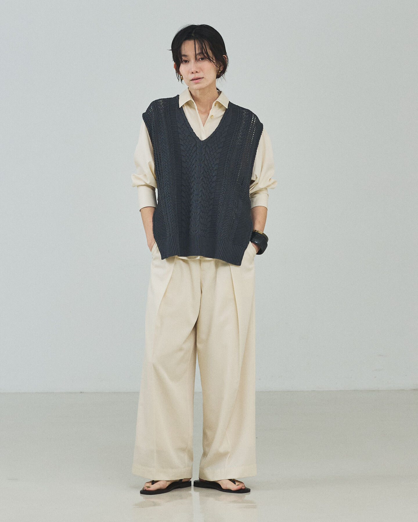 qualite「【セットアップ対応】テンセルハイツイストワイドパンツ」|その他|