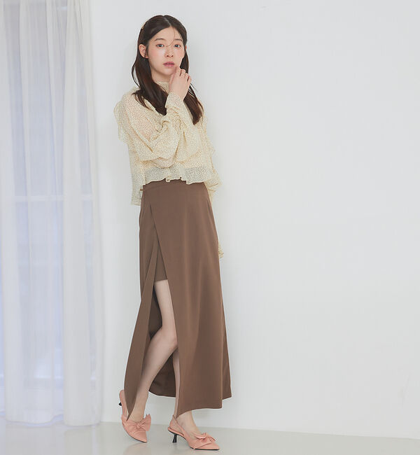 SELFIST「フリルスリーブハイネックブラウス」|シャツ・ブラウス|