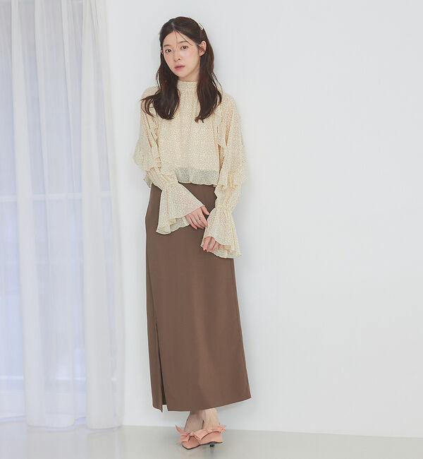 SELFIST「フリルスリーブハイネックブラウス」|シャツ・ブラウス|