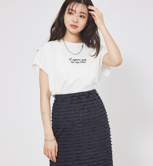 abahouse mavie「刺繍ロゴTシャツ」|Tシャツ・カットソー|