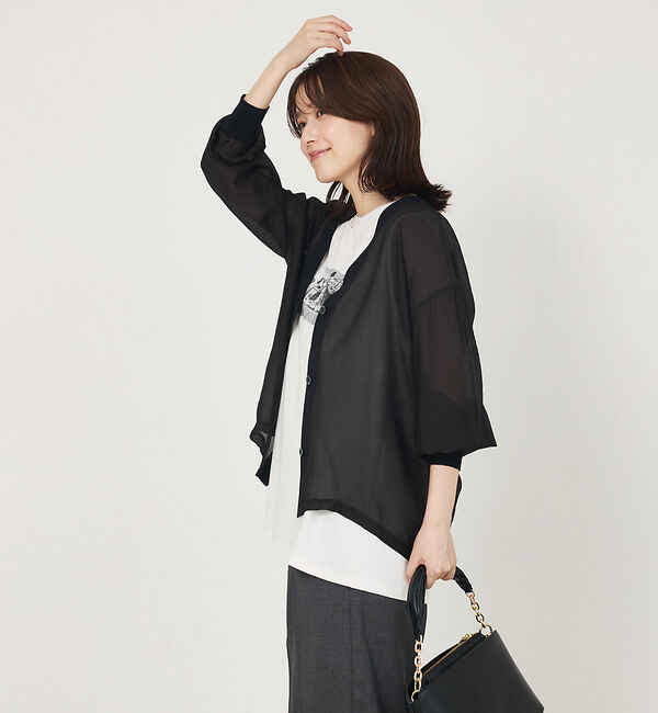 abahouse mavie「シアーシャツカーディガン」|カーディガン|