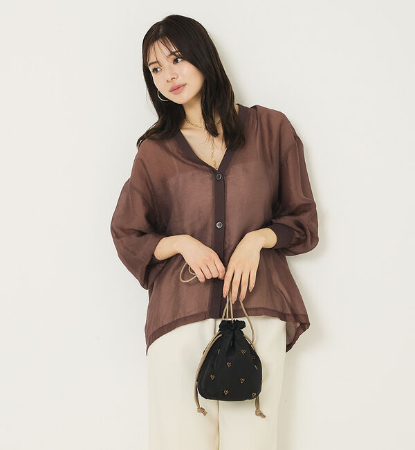 abahouse mavie「シアーシャツカーディガン」|カーディガン|