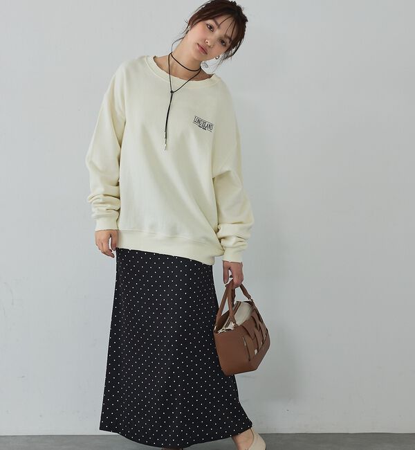 abahouse mavie「【ゆるっとこなれ感】ヴィンテージライクスウェット/冬服/長袖/刺繍/裏起毛」|スウェット・ジャージ|