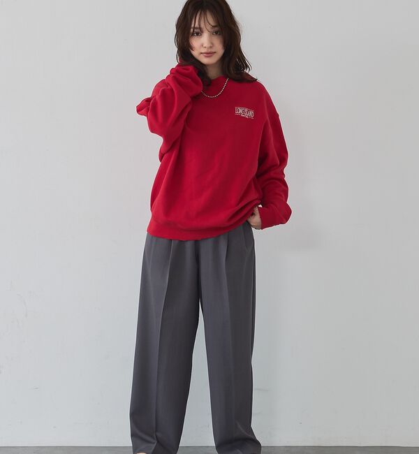 abahouse mavie「【ゆるっとこなれ感】ヴィンテージライクスウェット/冬服/長袖/刺繍/裏起毛」|スウェット・ジャージ|