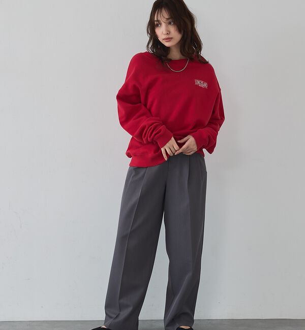 abahouse mavie「【ゆるっとこなれ感】ヴィンテージライクスウェット/冬服/長袖/刺繍/裏起毛」|スウェット・ジャージ|