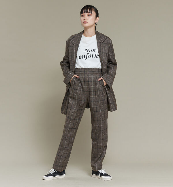 NOMINE「【セットアップ可能】チェックタックパンツ」|スラックス|