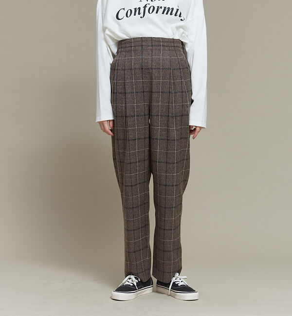 NOMINE「【セットアップ可能】チェックタックパンツ」|スラックス|