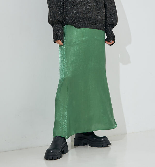NOMINE「【セットアップ対応】スパークシャンブレーマーメイドスカート」|スカート|グリーン
