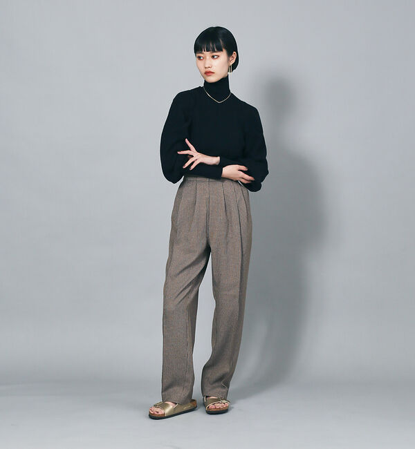 NOMINE「【セットアップ対応】チェック3タックテーパードパンツ」|スラックス|