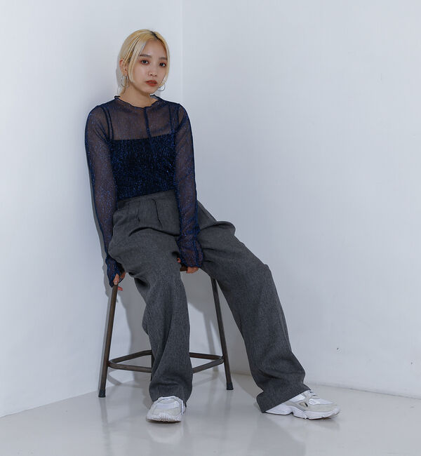 NOMINE「【セットアップ着用可】シャーク タックワイドパンツ」|スラックス|