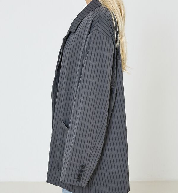 NOMINE「ストライプワイドジャケット」|テーラードジャケット|