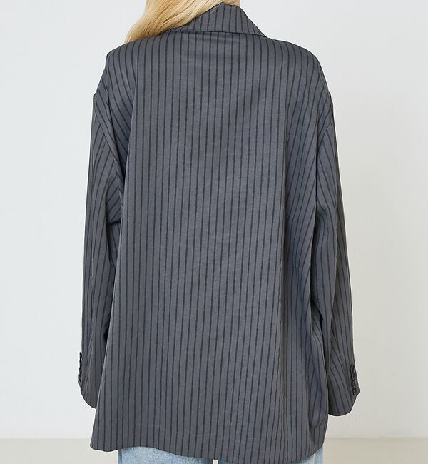 NOMINE「ストライプワイドジャケット」|テーラードジャケット|