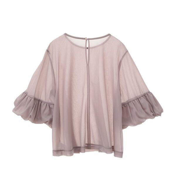 TIARA「フリルトリミングチュールブラウス 」|Tシャツ・カットソー|