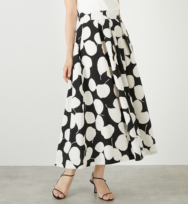 TIARA「リーフドットプリントスカート（セットアップ可）」|スカート|ブラック