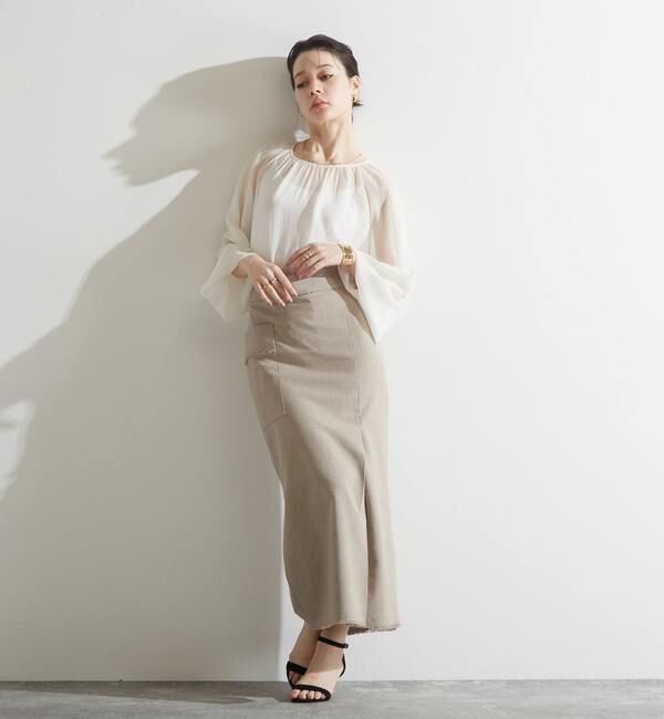 Liesse「ラップ風フリンジタイトスカート（セットアップ対応）」|スカート|