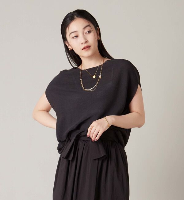 Liesse「ガーターゆるニット」|ニット・セーター|ブラック