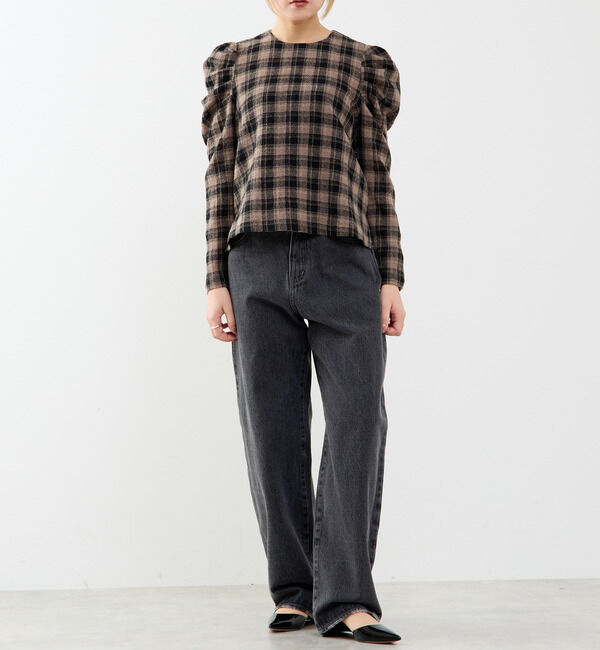 A_「【A_/エース】ウールチェックブラウス」|シャツ・ブラウス|